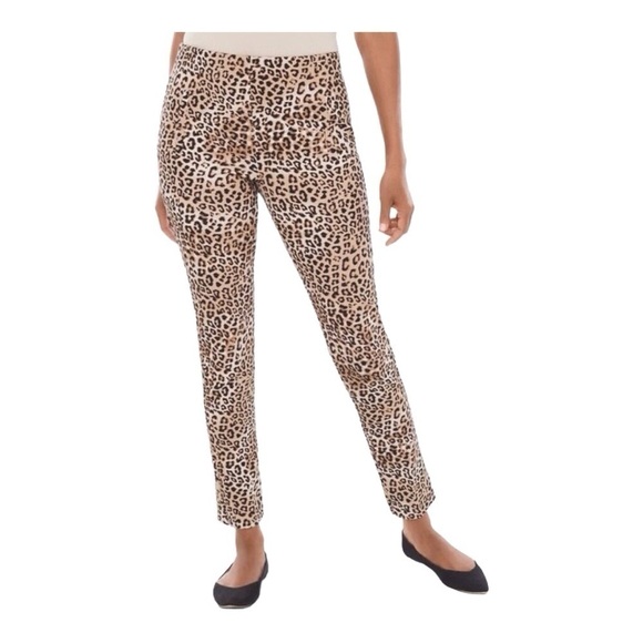Chicos  Cheetah Print Elastic Waist Pants size 1.5 - Picture 1 of 10